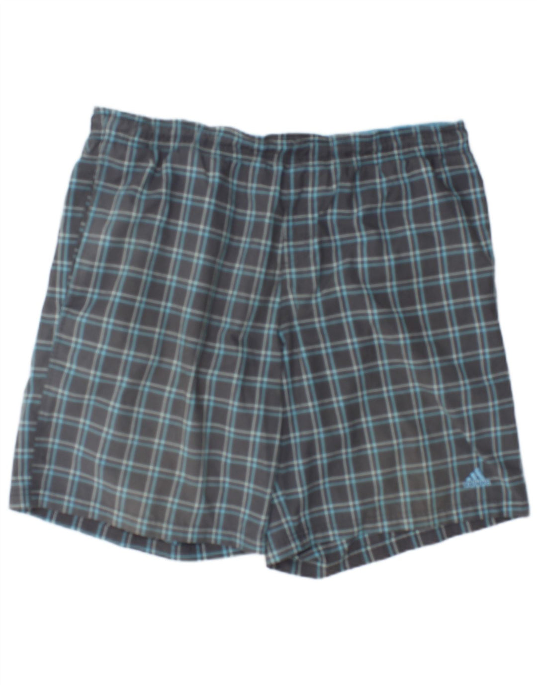 Adidas Mens Swimming Shorts XL Grey Check Polyester