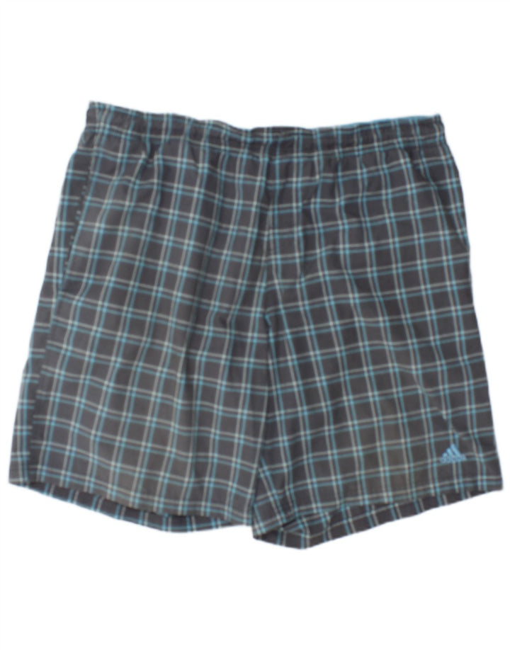 Adidas Mens Swimming Shorts XL Grey Check Polyester