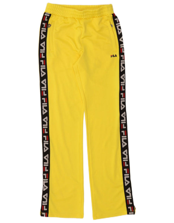 Fila Womens Tracksuit Trousers UK 6 XS Yellow Colourblock Polyester