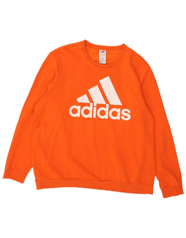 Adidas Mens Graphic Sweatshirt Jumper 2XL Orange Cotton