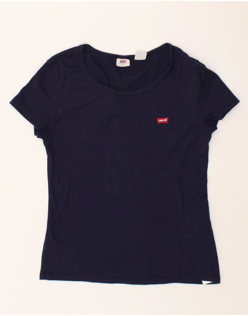 LEVI'S Womens T-Shirt Top UK 12 Medium Navy Blue | Vintage Levi's | Thrift | Second-Hand Levi's | Used Clothing | Messina Hembry 