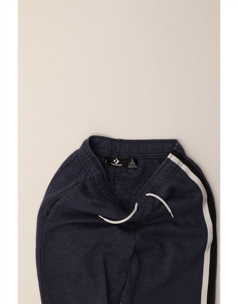 CONVERSE Boys Tracksuit Trousers Joggers 12-13 Years Large Navy Blue Vintage Converse and Second-Hand Converse from Messina Hembry 