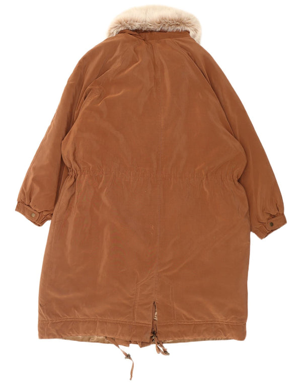 Paco Calvari Womens Oversized Overcoat IT 44/46 Large Brown Polyester