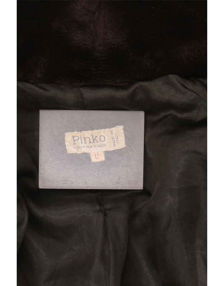 Pinko Womens Faux Fur Jacket One Size Brown