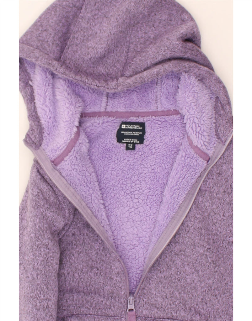 MOUNTAIN WAREHOUSE Girls Sherpa Zip Hoodie Sweater 11-12 Years Purple | Vintage Mountain Warehouse | Thrift | Second-Hand Mountain Warehouse | Used Clothing | Messina Hembry 