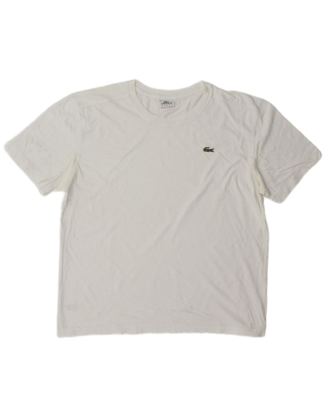 Lacoste Mens T-Shirt Top Size 5 Large White Cotton