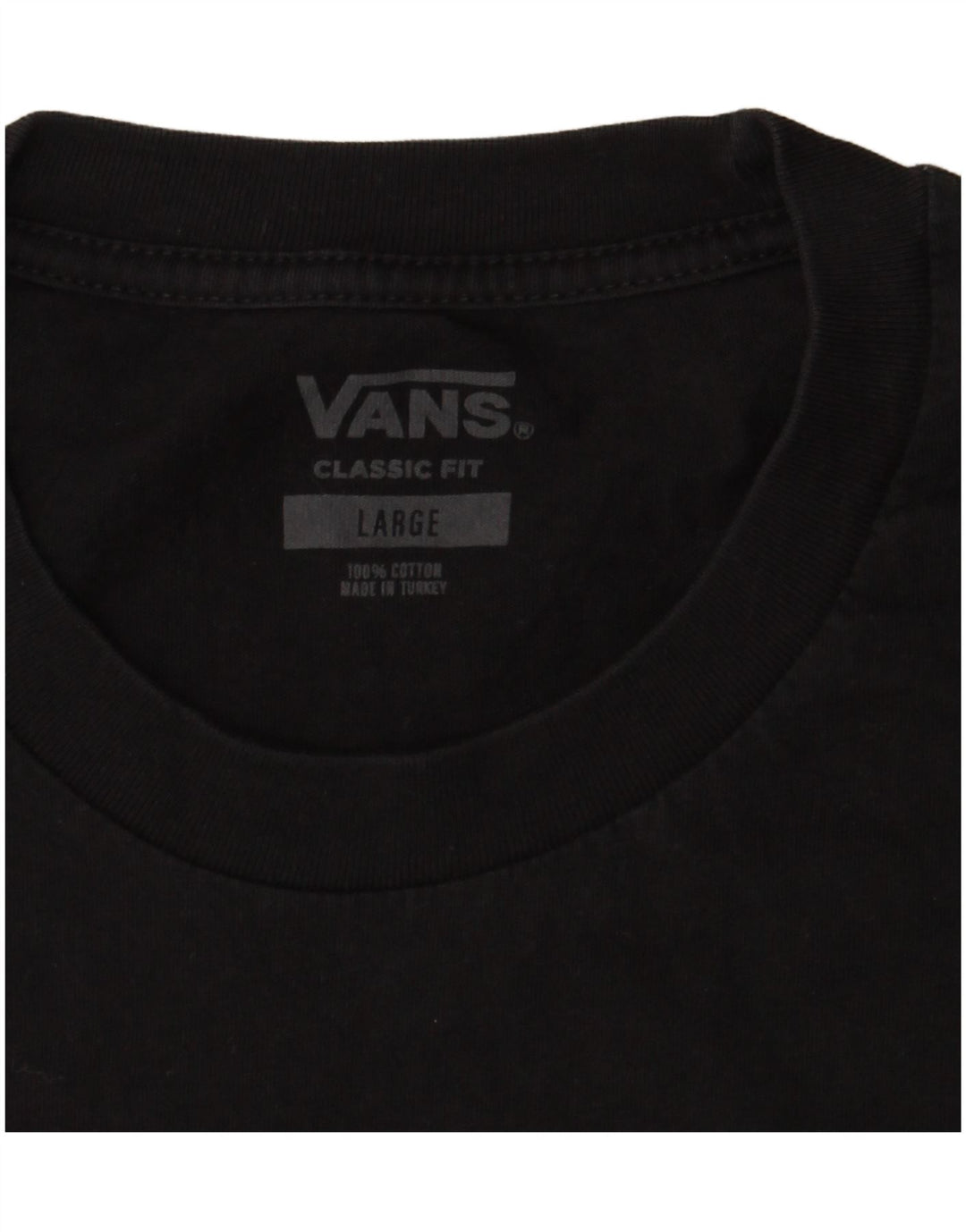 Vans Mens Classic Fit T-Shirt Top Large Black Cotton