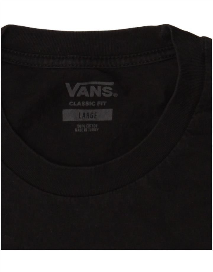 Vans Mens Classic Fit T-Shirt Top Large Black Cotton