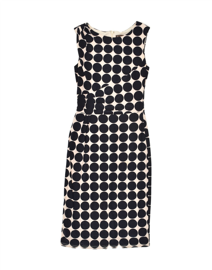 PHASE EIGHT Womens Sheath Dress UK 8 Small Black Polka Dot Polyester | Vintage Phase Eight | Thrift | Second-Hand Phase Eight | Used Clothing | Messina Hembry 