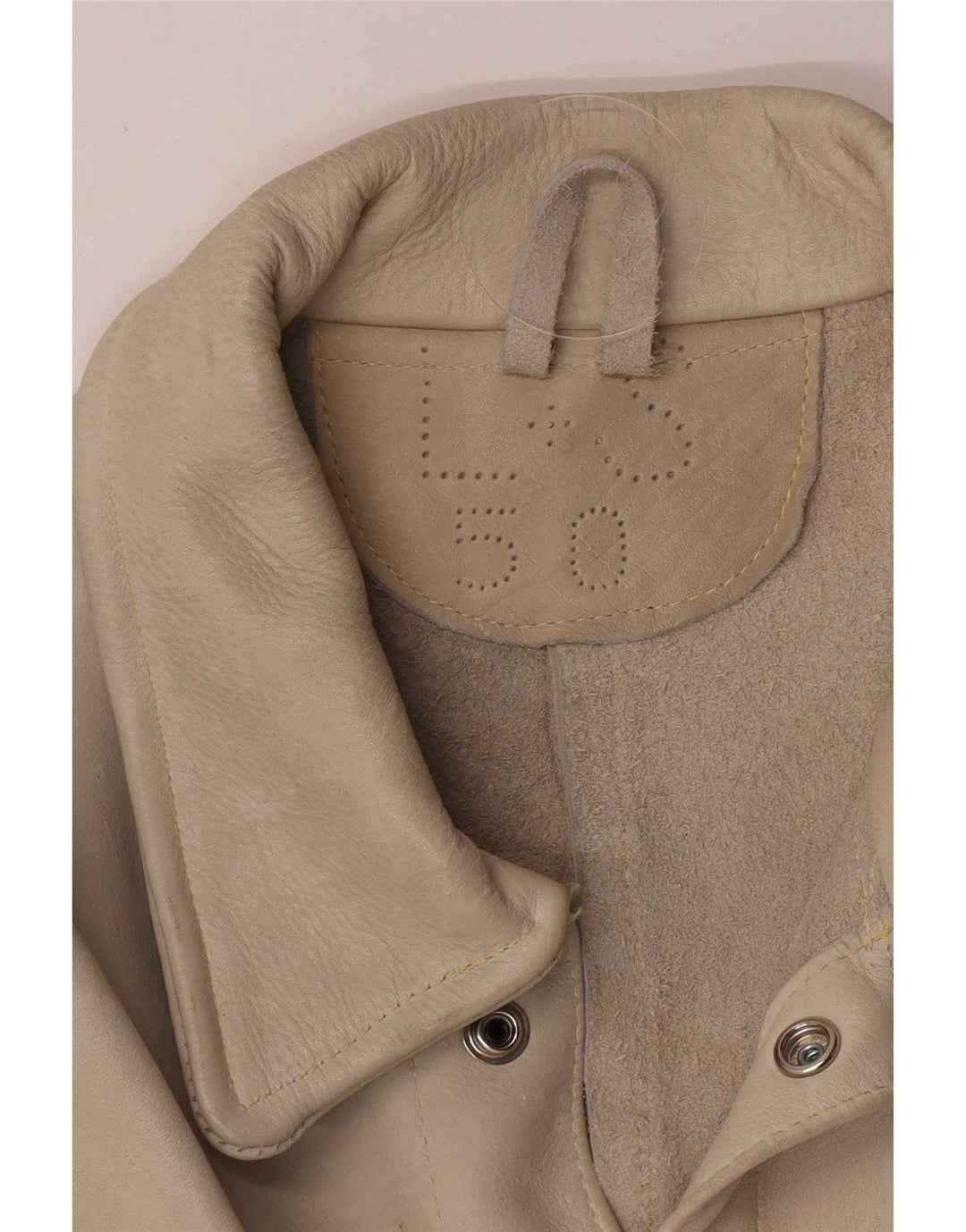 Vintage Mens Suede Jacket IT 50 Large Beige
