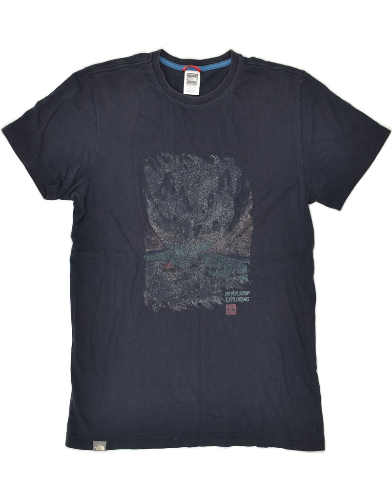 THE NORTH FACE Mens Graphic T-Shirt Top Medium Navy Blue Cotton | Vintage The North Face | Thrift | Second-Hand The North Face | Used Clothing | Messina Hembry 