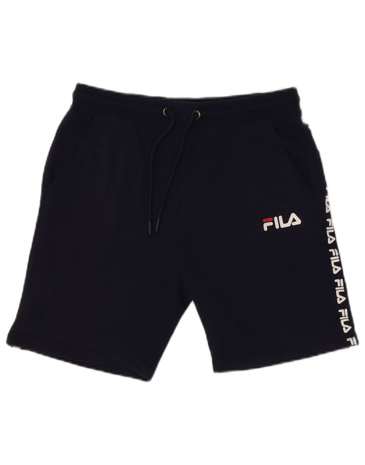 FILA Boys Graphic Sport Shorts 13-14 Years Navy Blue Polyester