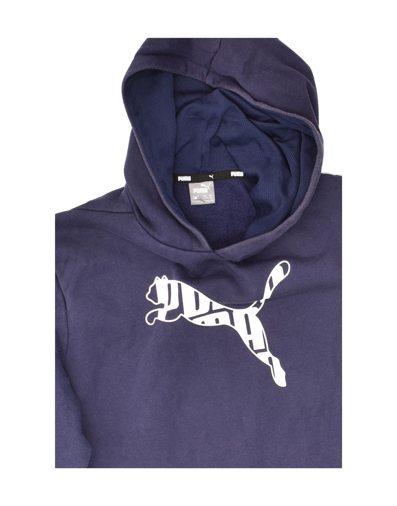 PUMA Boys Graphic Hoodie Jumper 15-16 Years Navy Blue | Vintage Puma | Thrift | Second-Hand Puma | Used Clothing | Messina Hembry 