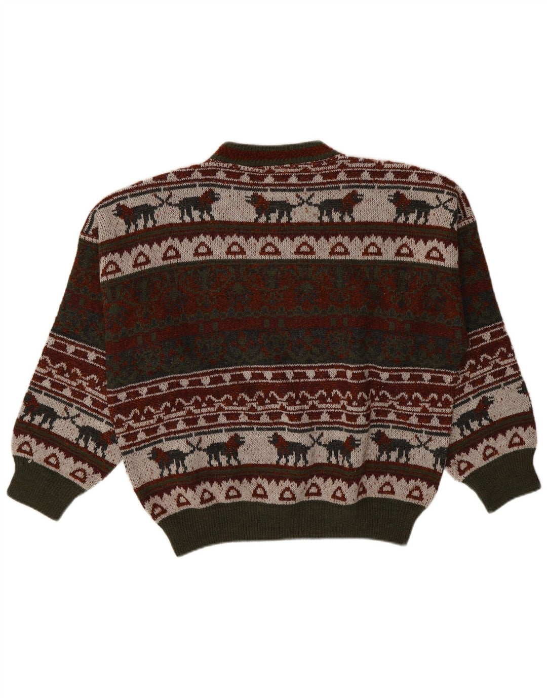 Vintage Mens Crew Neck Jumper Sweater XL Multicoloured Fair Isle