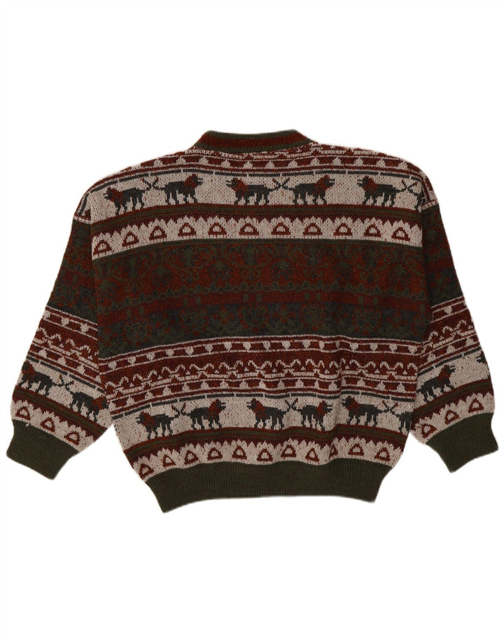 Vintage Mens Crew Neck Jumper Sweater XL Multicoloured Fair Isle
