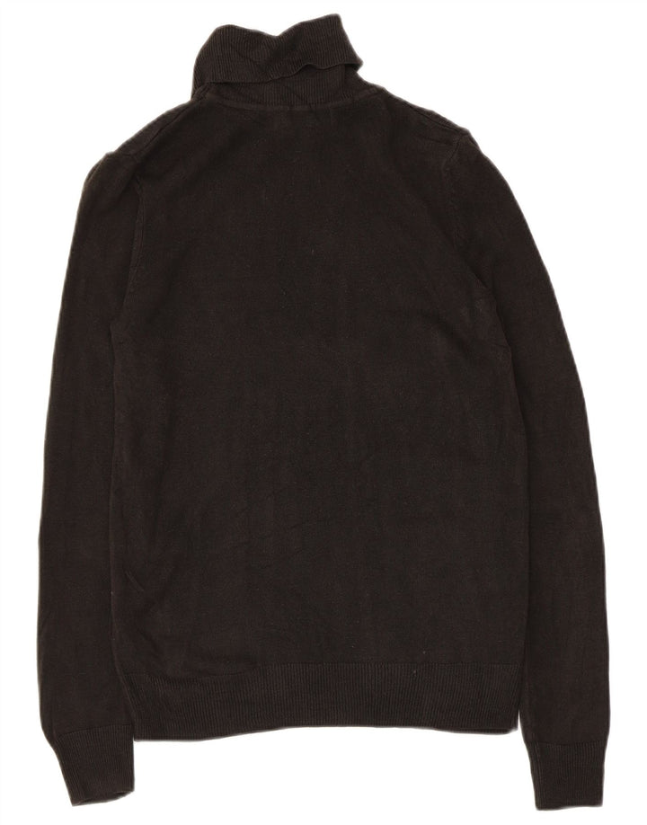 Marks & Spencer Womens Roll Neck Jumper Sweater UK 8 Small Black Acrylic