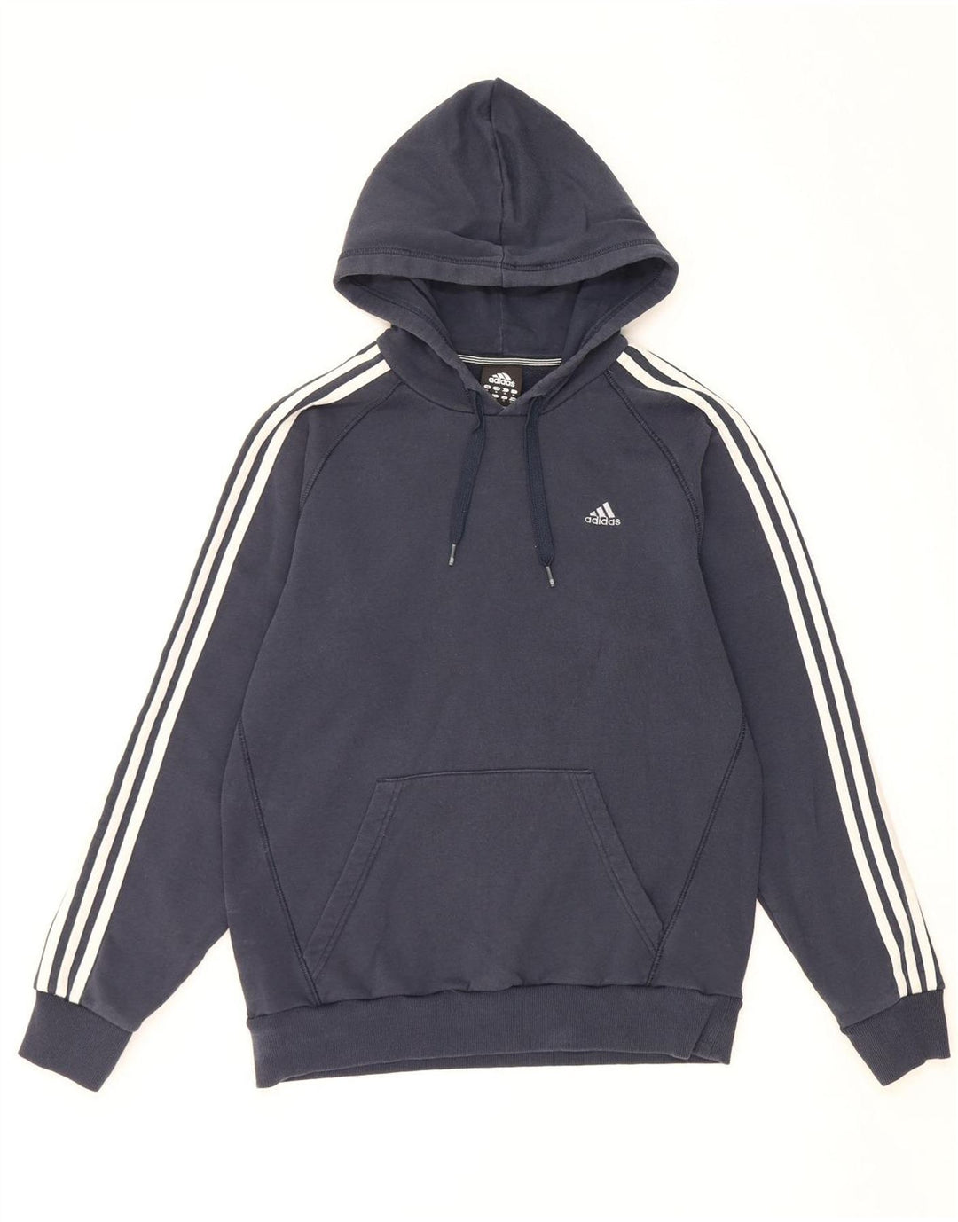 ADIDAS Mens Hoodie Jumper Medium Navy Blue Cotton