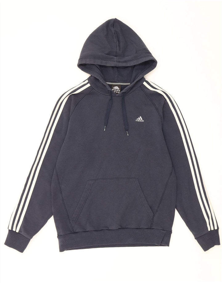 ADIDAS Mens Hoodie Jumper Medium Navy Blue Cotton