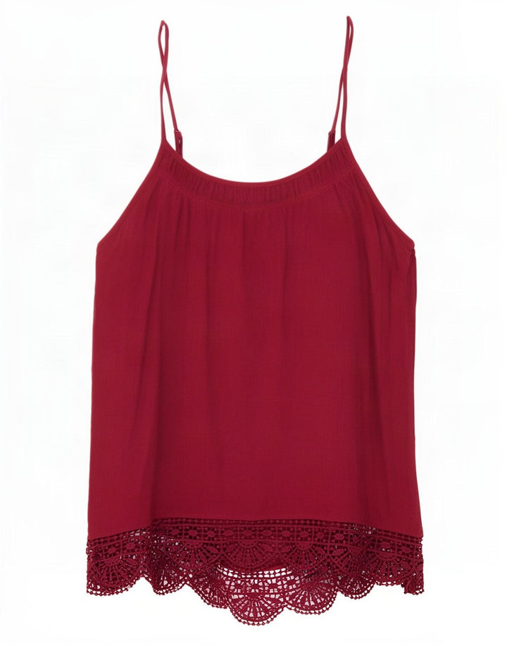 Fat Face Womens Cami Top UK 8 Small Burgundy Viscose