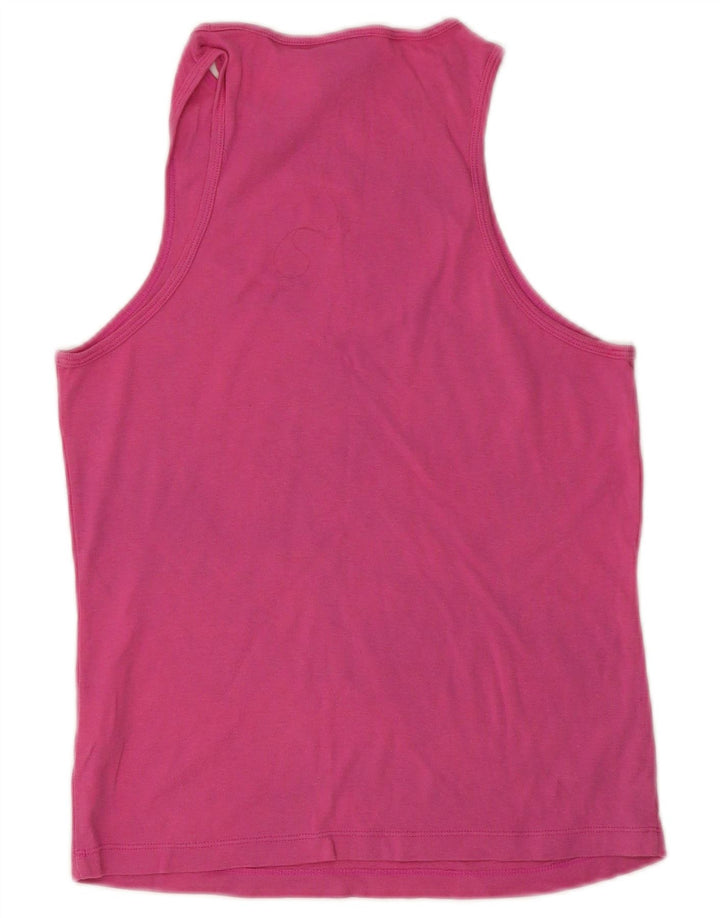 Nike Womens Vest Top UK 12 Medium Pink Cotton