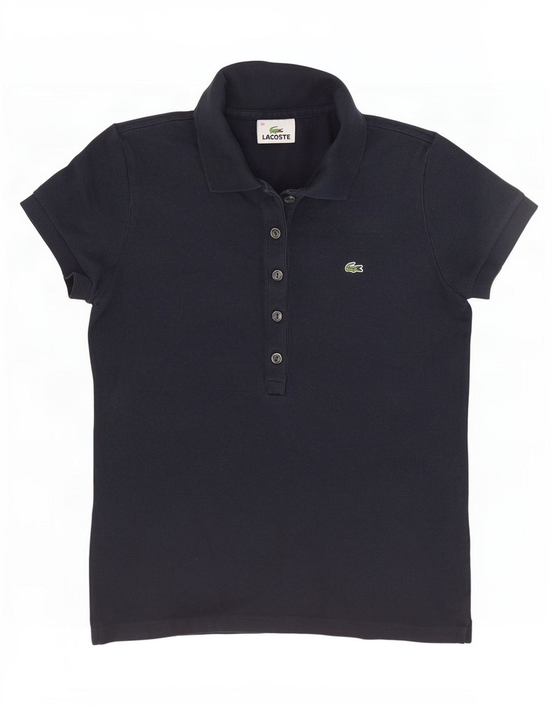 Lacoste Womens Polo Shirt Size 38 Medium Navy Blue Cotton