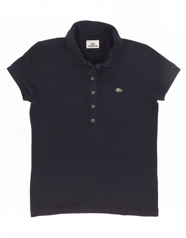 Lacoste Womens Polo Shirt Size 38 Medium Navy Blue Cotton