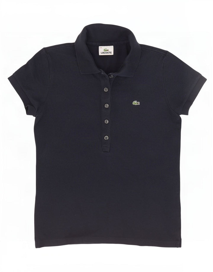 Lacoste Womens Polo Shirt Size 38 Medium Navy Blue Cotton