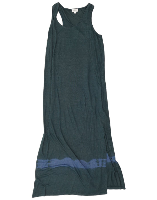 Jigsaw Womens Sleeveless Maxi Dress UK 14 Medium Green Tie Dye Linen