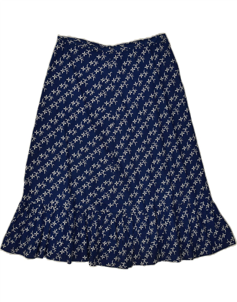 VINTAGE Womens A-Line Skirt W28 Medium Navy Blue Floral | Vintage Vintage | Thrift | Second-Hand Vintage | Used Clothing | Messina Hembry 