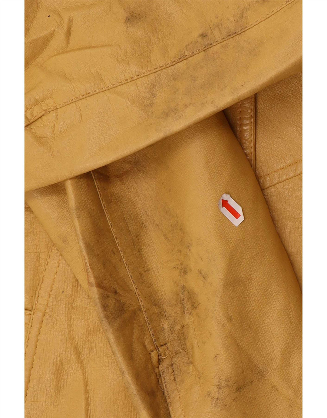Vintage Womens Leather Jacket UK 8 Small Yellow