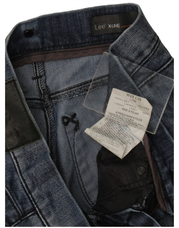 Lee Womens Lynn Straight Jeans W25 L28 Navy Blue Cotton