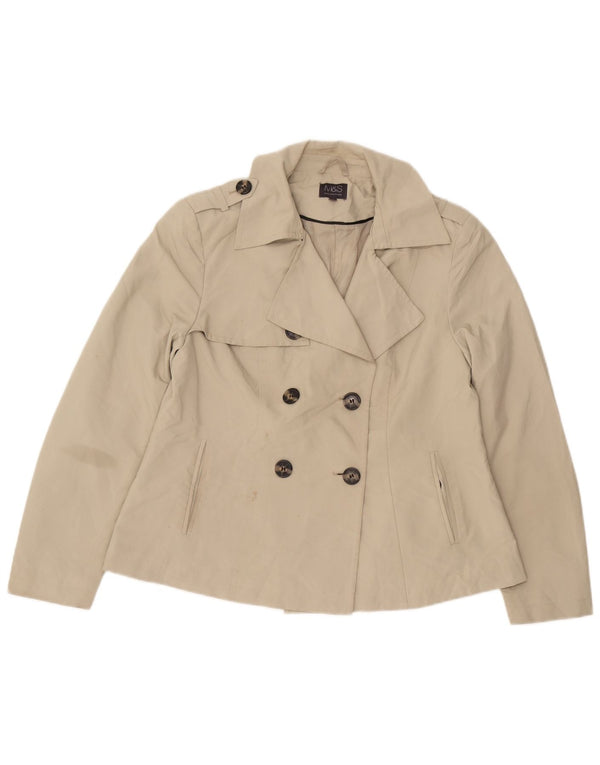 Marks & Spencer Womens Short Trench Coat UK 12 Medium  Beige Polyester