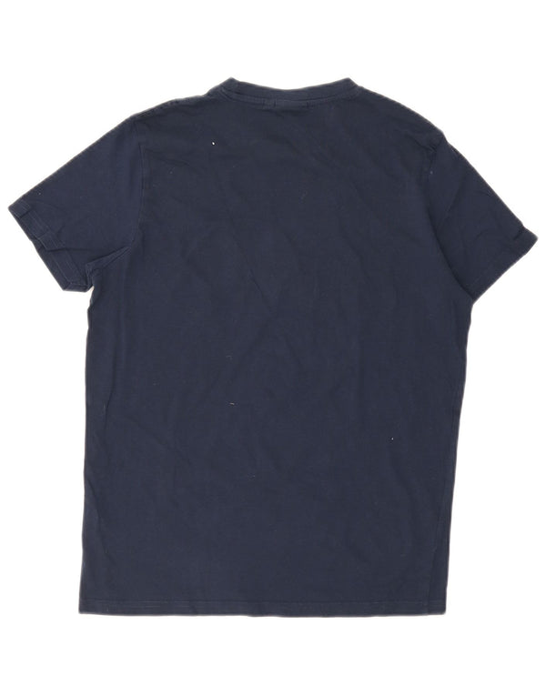 Ellesse Mens Graphic T-Shirt Top Medium Navy Blue Cotton
