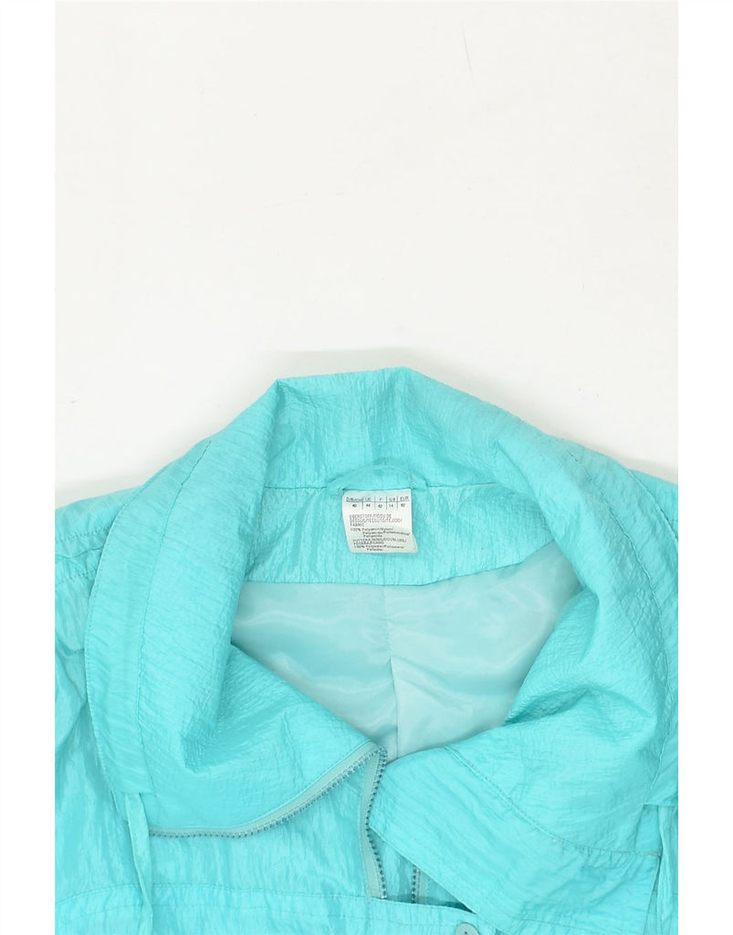 VINTAGE Womens Rain Jacket UK 14 Large Turquoise Nylon | Vintage Vintage | Thrift | Second-Hand Vintage | Used Clothing | Messina Hembry 