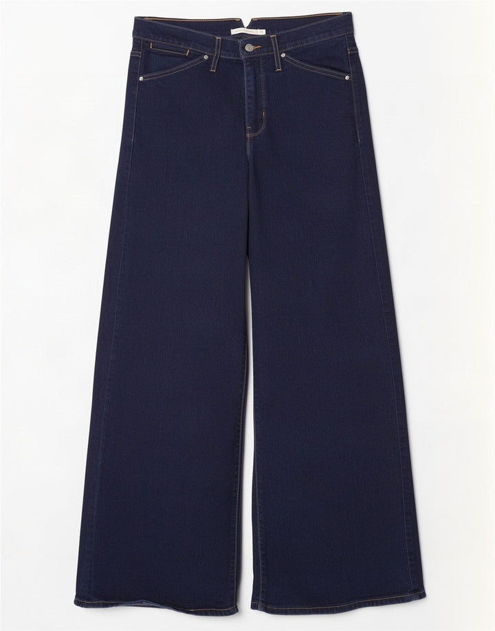 Levi's Womens 318 Shaping Wide Leg Jeans W30 L30 Navy Blue