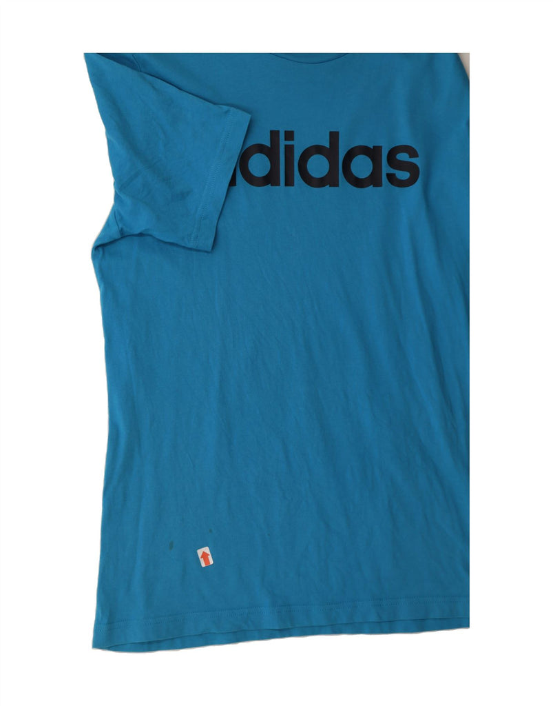ADIDAS Boys Graphic T-Shirt Top 15-16 Years XL Blue Cotton Vintage Adidas and Second-Hand Adidas from Messina Hembry 