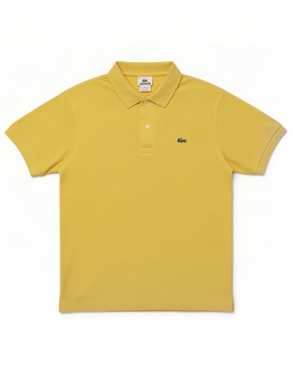 Lacoste Mens Polo Shirt Size 4 Medium Yellow Cotton