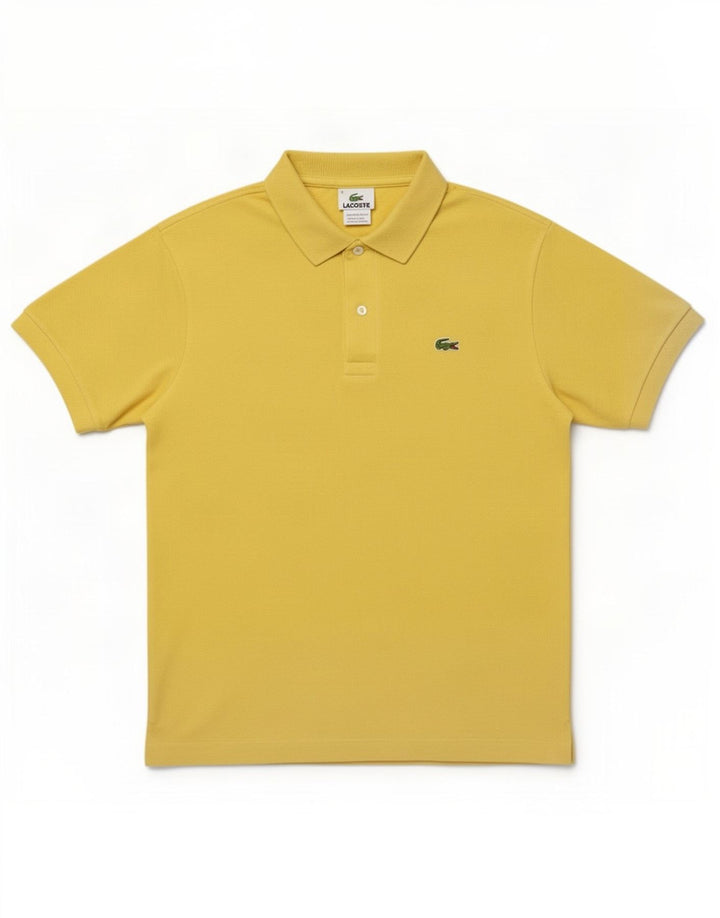 Lacoste Mens Polo Shirt Size 4 Medium Yellow Cotton