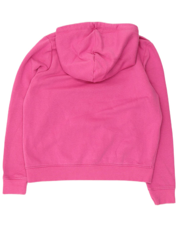 Tommy Hilfiger Womens Graphic Hoodie Jumper UK 16 Large Pink Cotton