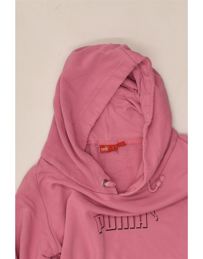 PUMA Womens Graphic Hoodie Jumper UK 18 XL Pink Cotton | Vintage Puma | Thrift | Second-Hand Puma | Used Clothing | Messina Hembry 