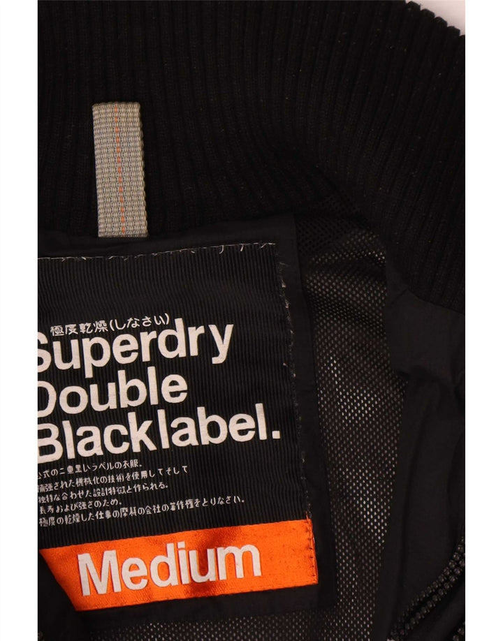 Superdry Womens Windbreaker Jacket UK 14 Medium Black Polyester