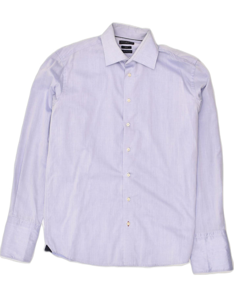 TOMMY HILFIGER Mens Tailored Fit Fitted Shirt Size 16 41 Large Purple | Vintage Tommy Hilfiger | Thrift | Second-Hand Tommy Hilfiger | Used Clothing | Messina Hembry 