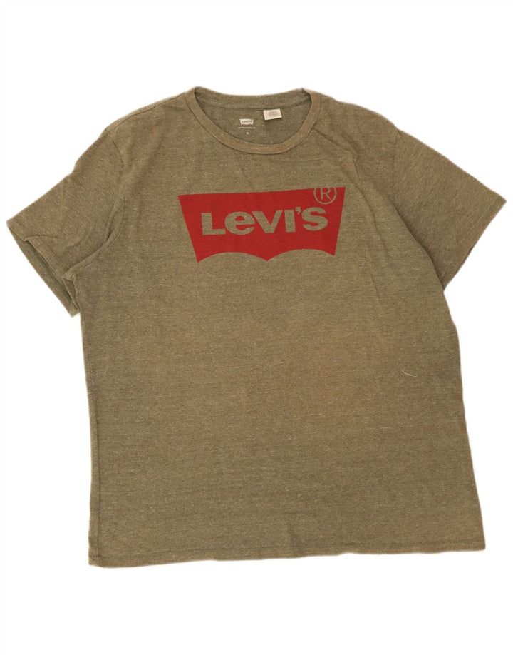 Levi's Mens Graphic T-Shirt Top XL Khaki Flecked