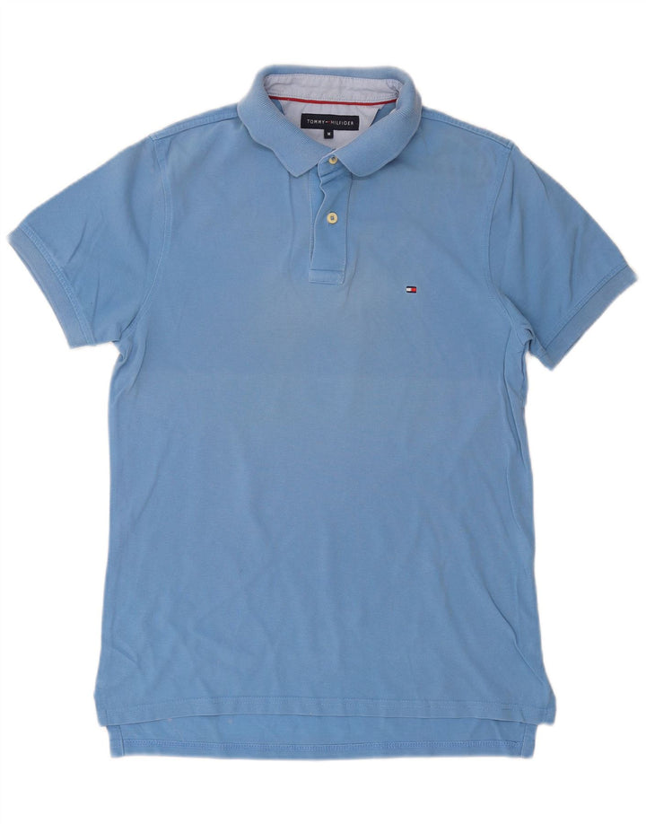 TOMMY HILFIGER Mens Polo Shirt Medium Blue Cotton