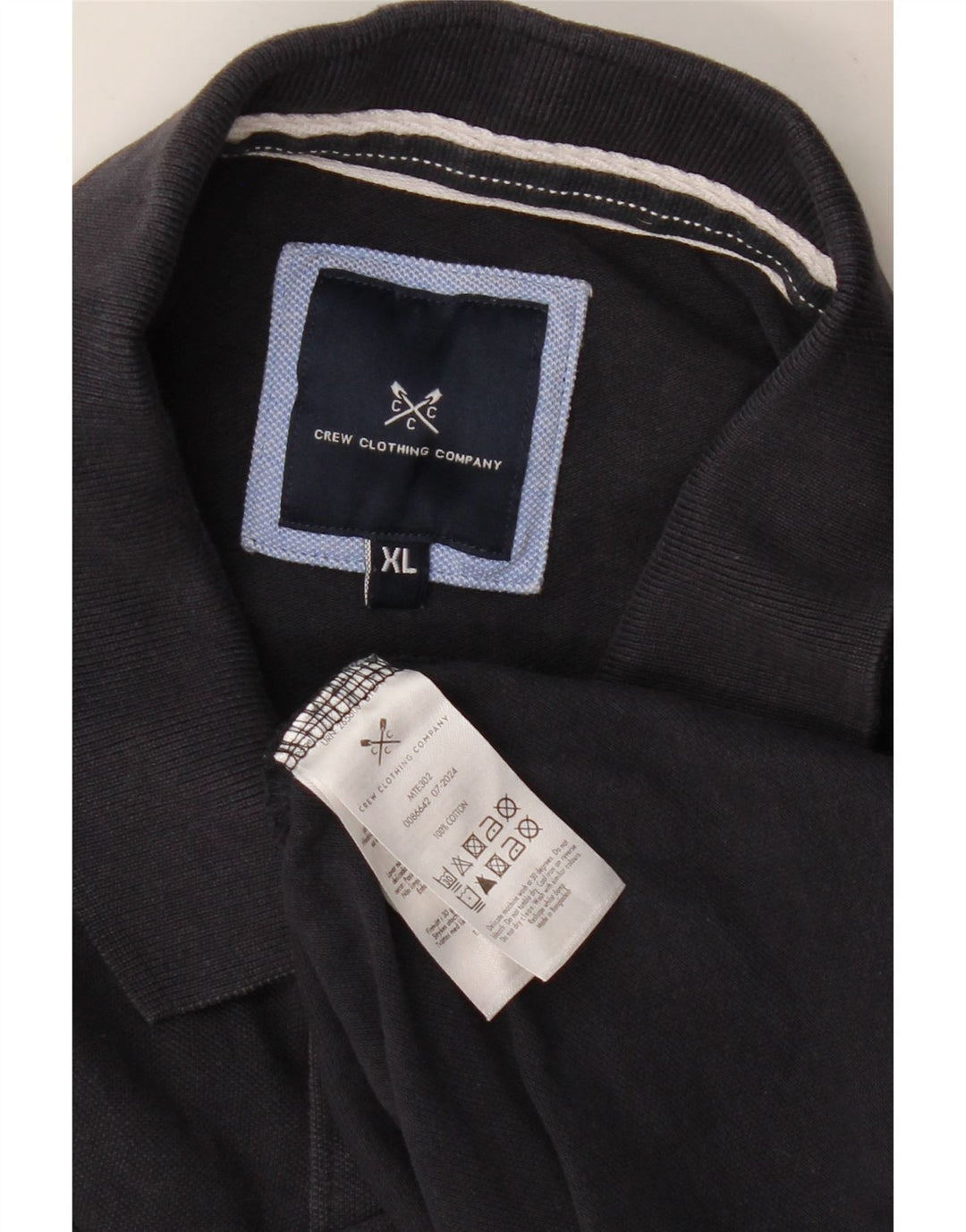 CREW CLOTHING Mens Polo Shirt XL Navy Blue Cotton