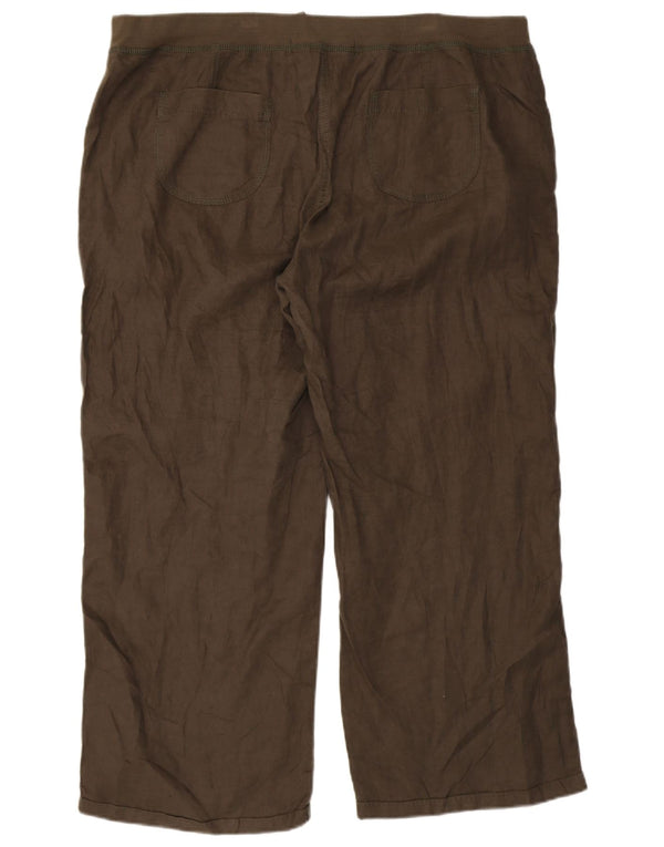 Marks & Spencer Womens Straight Casual Trousers UK 20 2XL W40 L28 Khaki