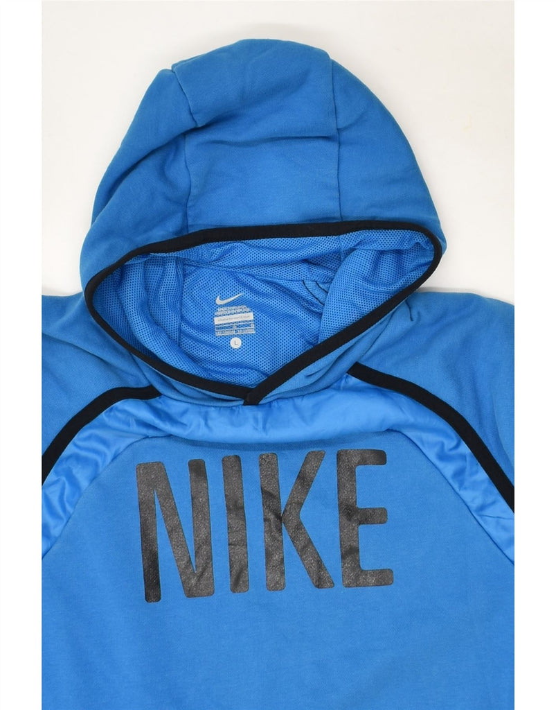 NIKE Boys Graphic Hoodie Jumper 12-13 Years Large  Blue Cotton | Vintage Nike | Thrift | Second-Hand Nike | Used Clothing | Messina Hembry 