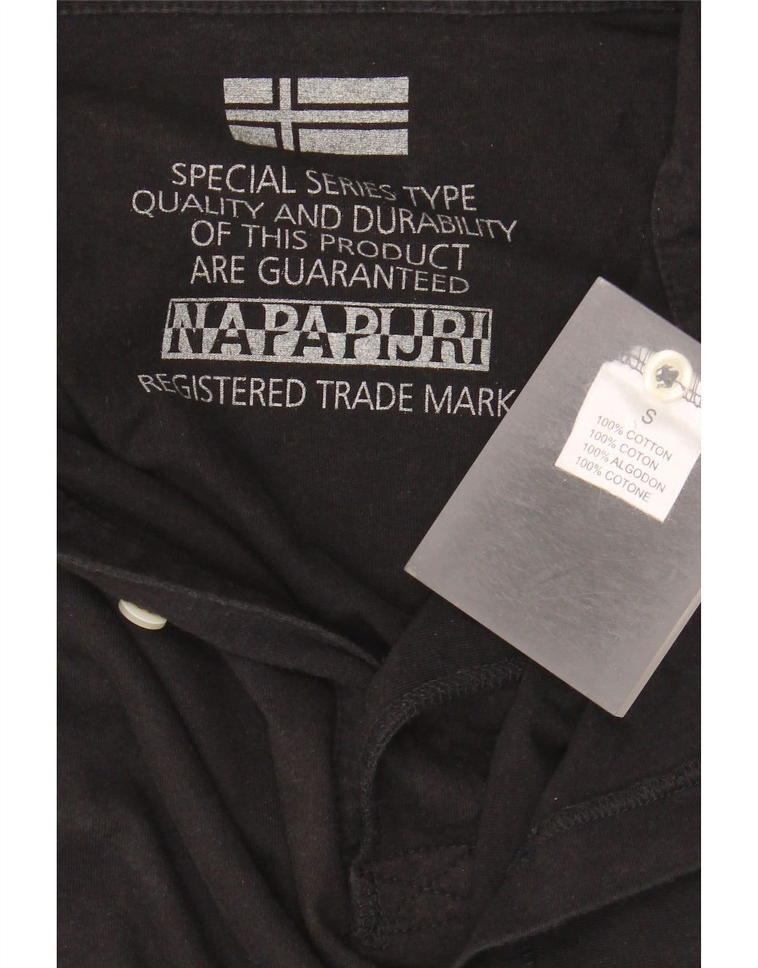NAPAPIJRI Mens Polo Shirt Small Black Cotton