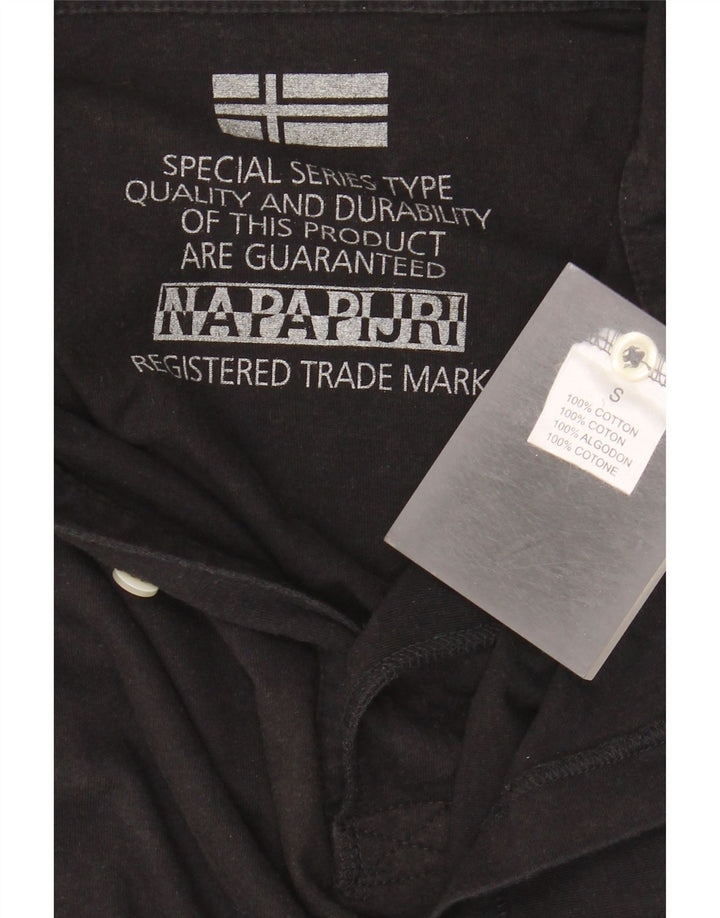 NAPAPIJRI Mens Polo Shirt Small Black Cotton