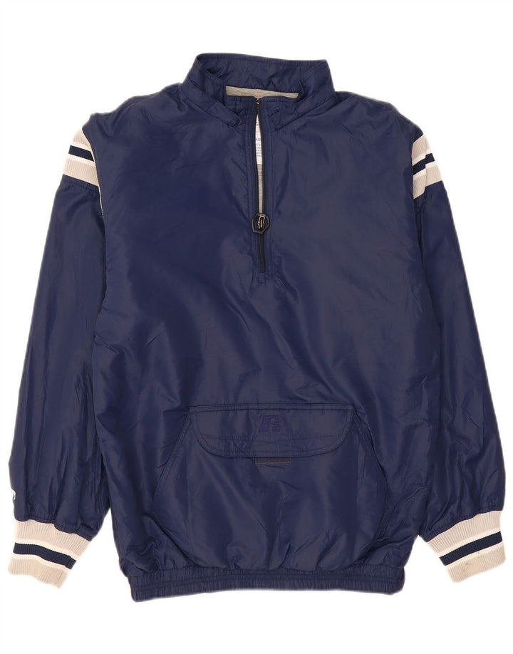 RUSSELL ATHLETIC Mens Anorak Jacket UK 36 Small Navy Blue Colourblock
